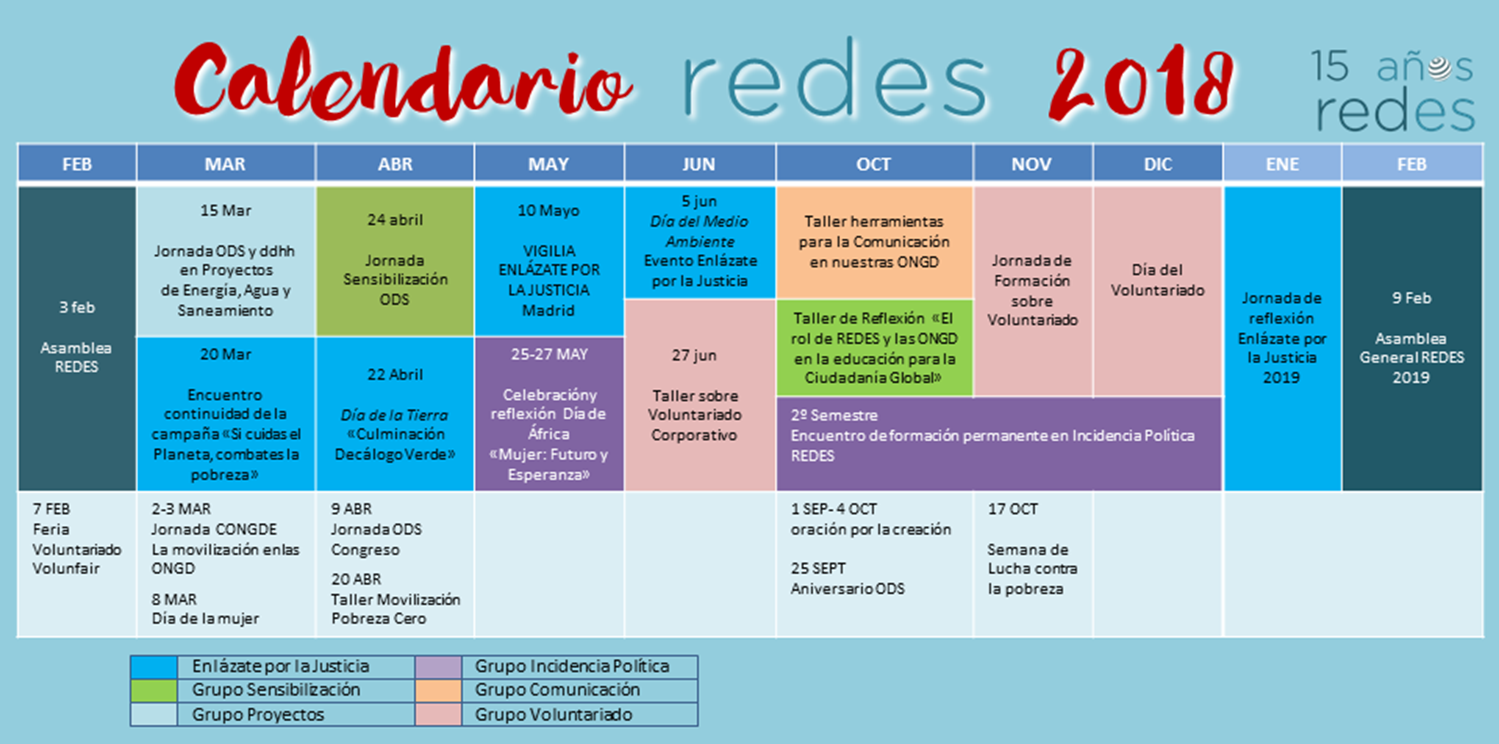 Calendario REDES 2018